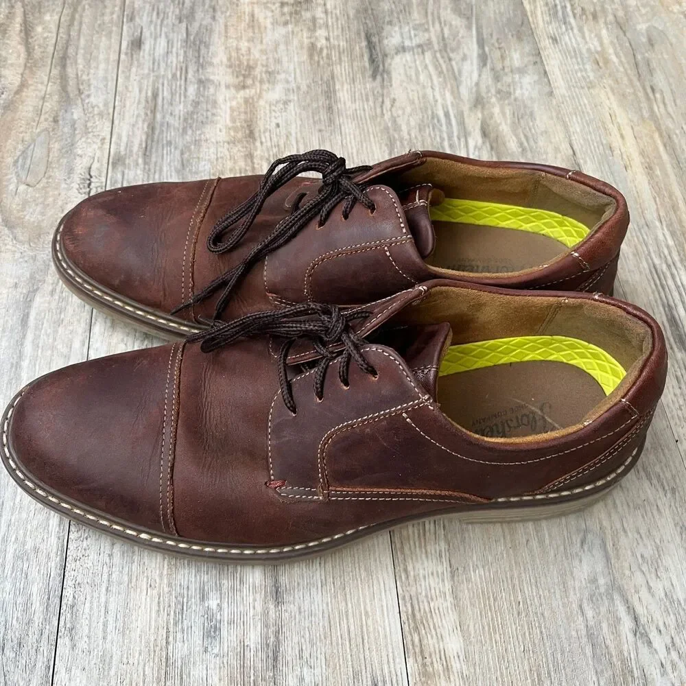 Florsheim Norwalk Plain Toe Oxford Brown Leather Shoes Comfortech Mens 9M Rustic